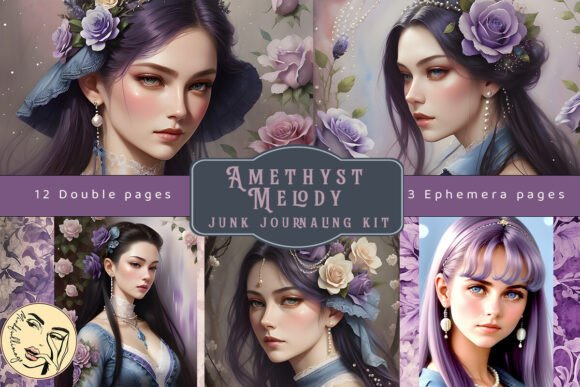 Download Amethyst Junk Journaling Kit - Junk journaling Collection