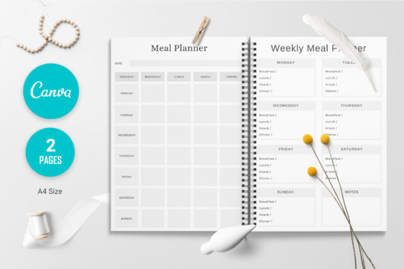 Download Canva Weekly Meal Planner Template - Planner template Collection