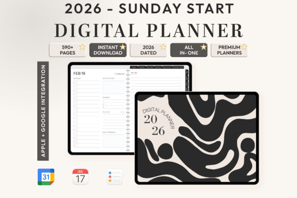 Download All-in-One Digital Planner 2026 - Sunday - Day Collection