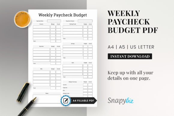 Download Weekly Paycheck Printable Planner - Printable planner Collection