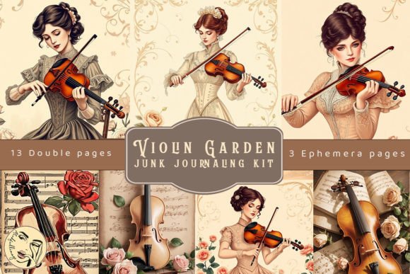 Download Violin Garden Junk Journaling Kit - Junk journaling Collection