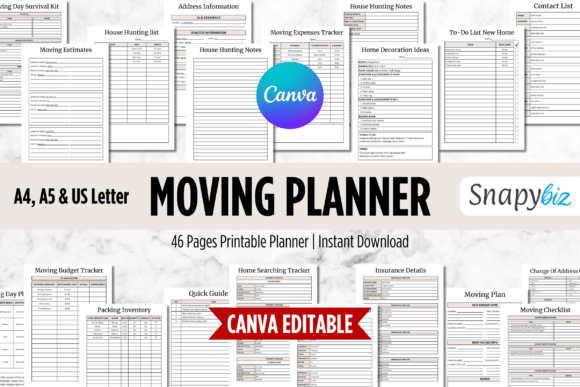 Download Canva Moving Checklist Printable Planner - Premium Resources
