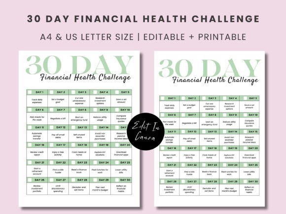 Download Canva 30 Day Financial Health Challenge - Day Collection