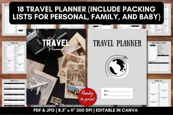 Download Travel Planner Template Bundle - 6 - Planner template Collection