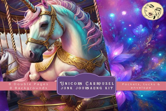 Download Unicorn Charrousel Junk Journaling Kit - Junk journaling Collection