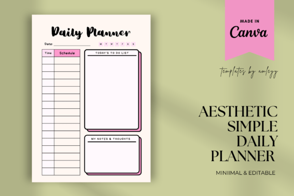 Download Simple Aesthetic Daily Planner Template - Planner template Collection