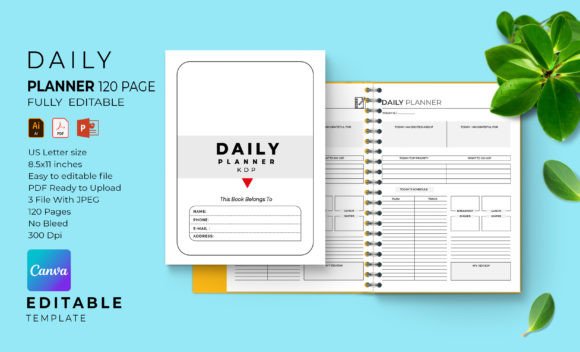 Download 365-day Editable Daily Planner Canva - Day Collection