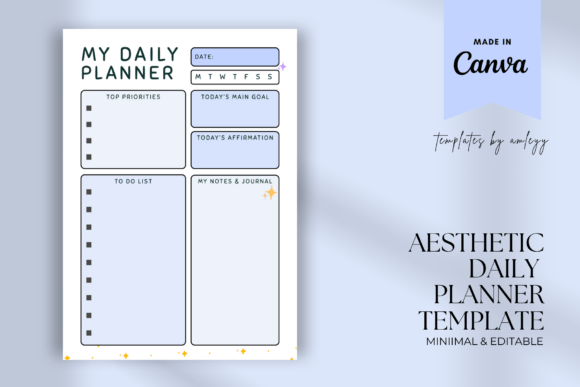 Download Cute Free Daily Planner Template | Canva - Planner template Collection