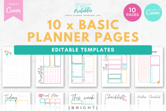Download Canva Planner Templates | BRIGHT - Planner template Collection