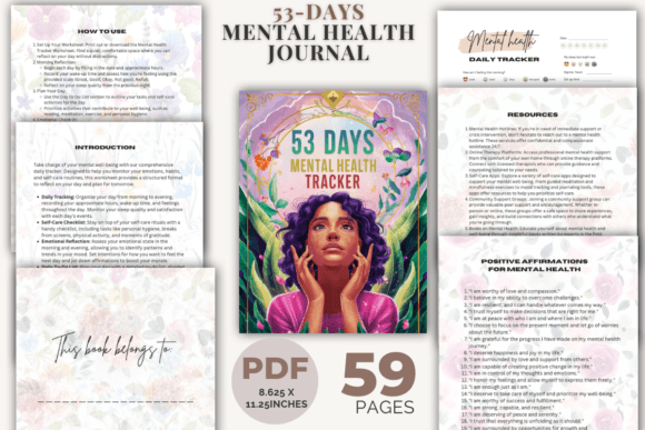 Download 53-Days Mental Health Journal Tracker - Day Collection