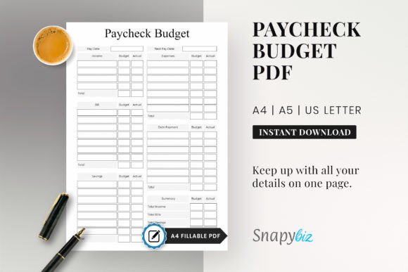 Download Weekly Paycheck Printable Planner - Printable planner Collection