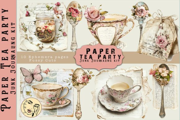 Download Paper Tea Party Ephemera Junk Journaling - Junk journaling Collection