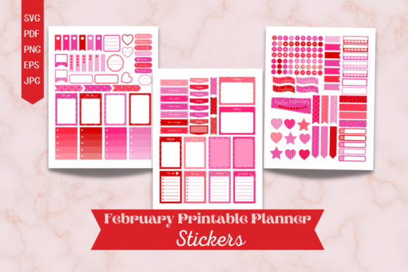 Download February Printable Planner Stickers - Printable planner Collection