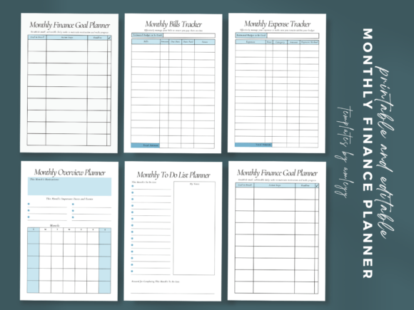 Download Monthly Finance Planner Template Bundle - Planner template Collection