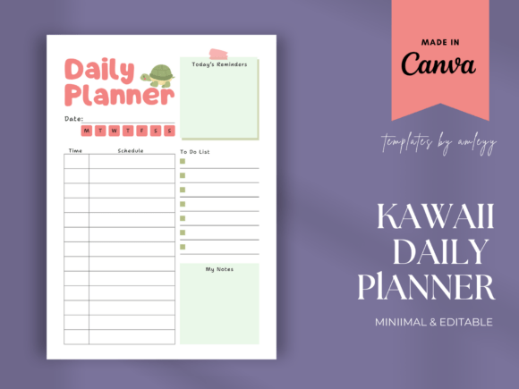 Download Kawaii Daily Planner Template Printables - Planner template Collection