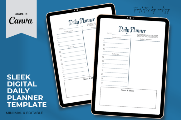 Download Sleek Digital Daily Planner Template - Planner template Collection