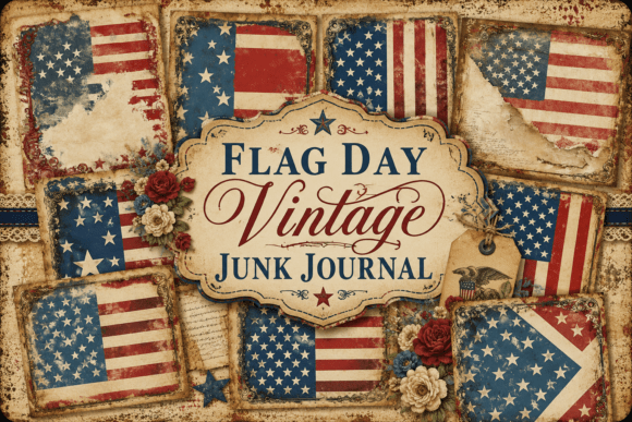 Download Flag Day Vintage Junk Journal - Day Collection