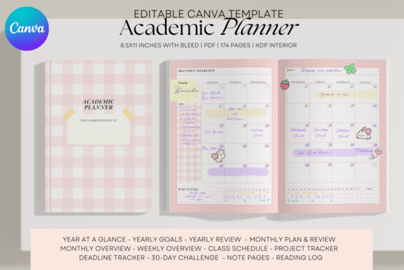 Download Updated Canva Academic Planner Template - Planner template Collection