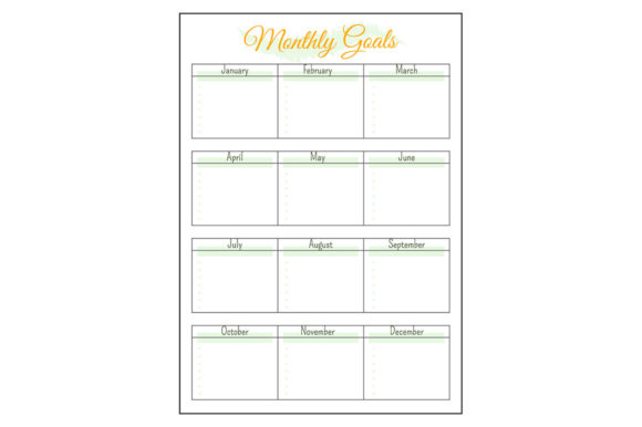 Download Annual Monthly Goals Minimalist Planner - Monthly goals Collection