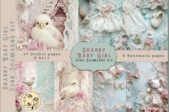 Download Shabby Baby Girl Junk Journaling Kit - Junk journaling Collection