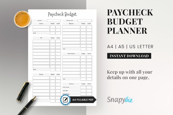 Download Weekly Paycheck Printable Planner - Printable planner Collection