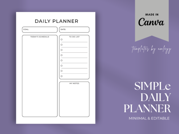 Download Simple &amp; Modern Daily Planner Template - Planner template Collection