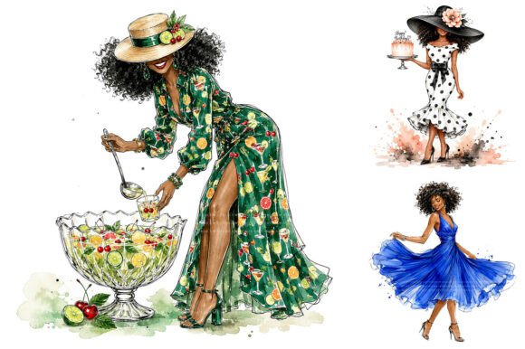 Download Glam Birthday Women Clipart Bundle - Day Collection