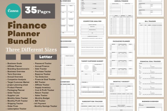 Download Finance Planner Template Bundle - Planner template Collection