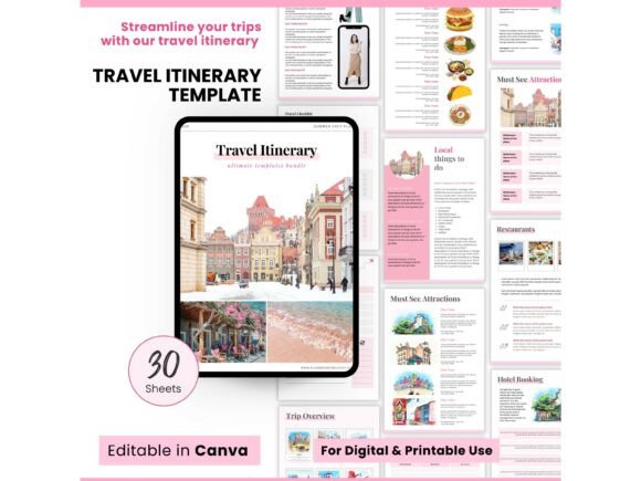 Download Travel Itinerary Planner: Canva Holiday - Day Collection