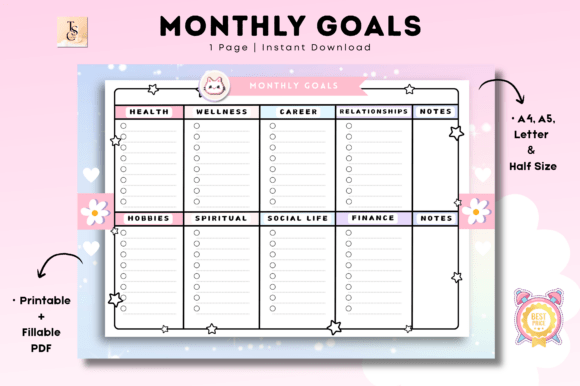 Download Monthly Goals Printable - Monthly goals Collection