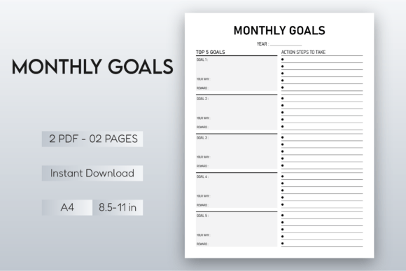 Download Monthly Goals Planner Printable - Monthly goals Collection