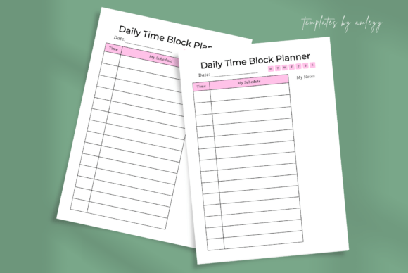 Download Daily Time Block Planner Template Canva - Planner template Collection