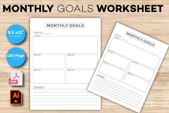Download Monthly Goals Worksheet Planner - Monthly goals Collection