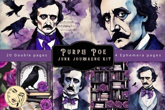 Download Purple Poe Junk Journaling Kit - Junk journaling Collection