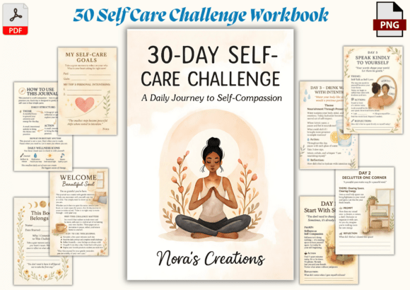 Download 30-Day Self-Care Challenge Journal - Day Collection